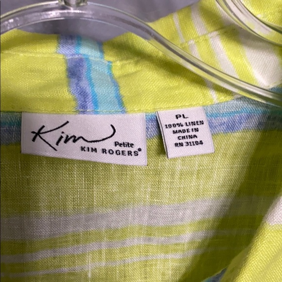 Kim Rodgers Striped Boxy Button Down sz LP - Picture 3 of 5